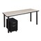 Kee Desking Kee Single Pedestal Desks, 24 D X 29 H, 72 W X Wood, Metal MTSPM7224PLBPBK - alternate 1